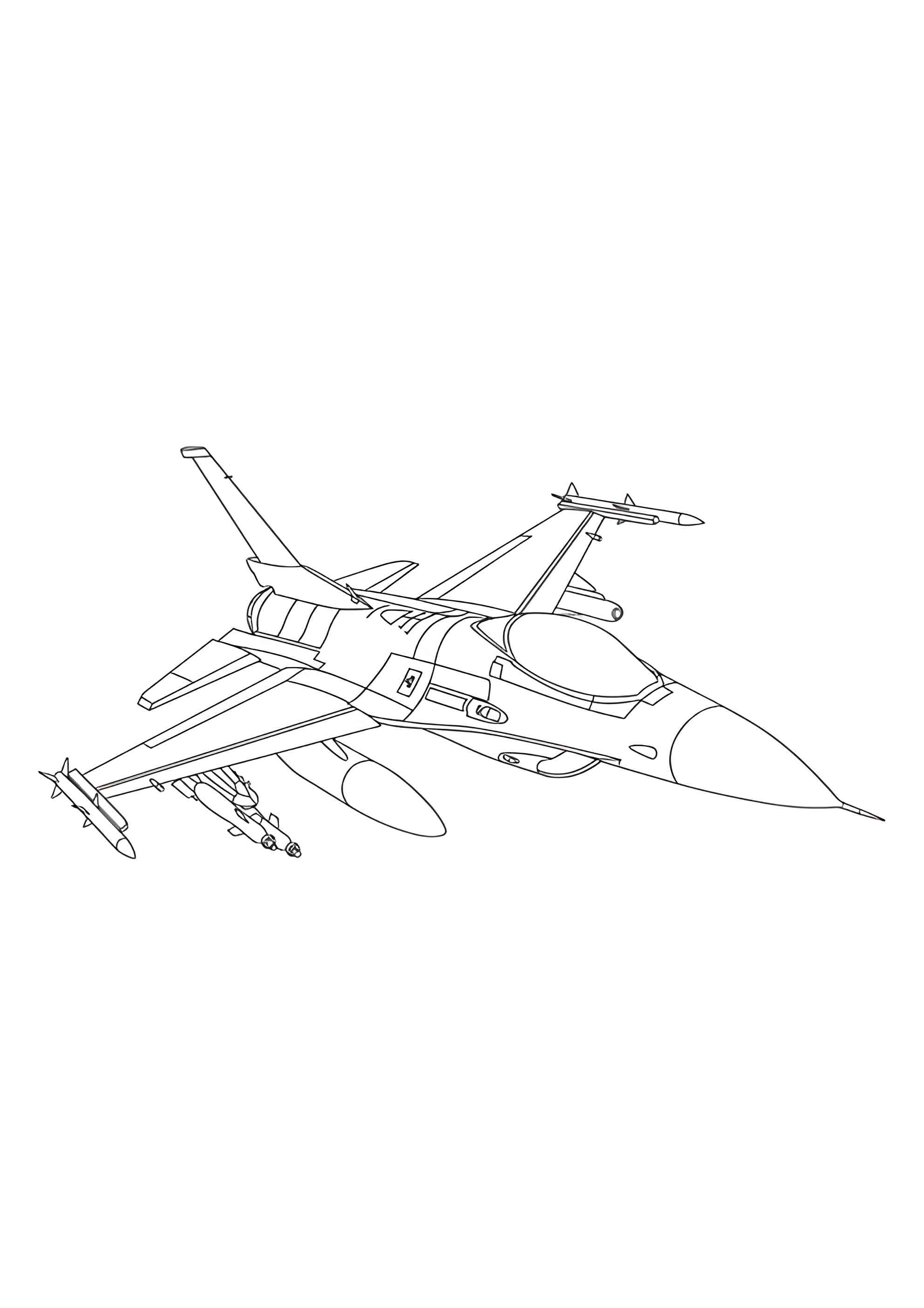 Раскраска Военный самолёт