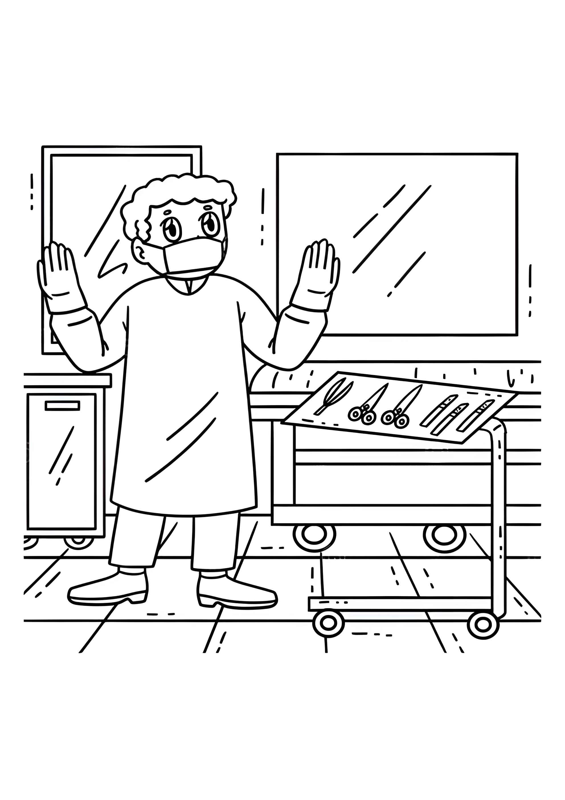 Раскраска Врач-хирург