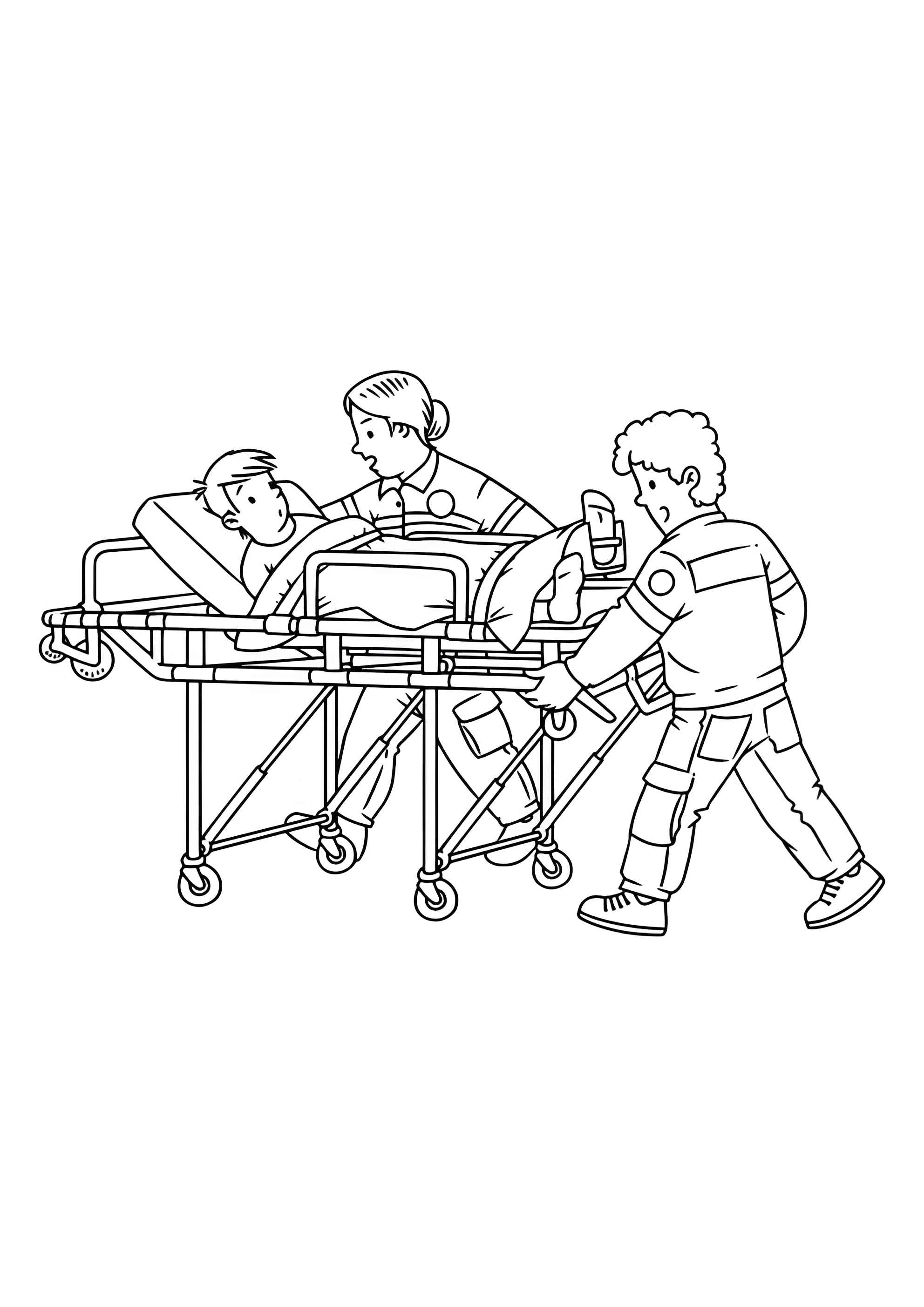 Раскраска Врачи и пациент