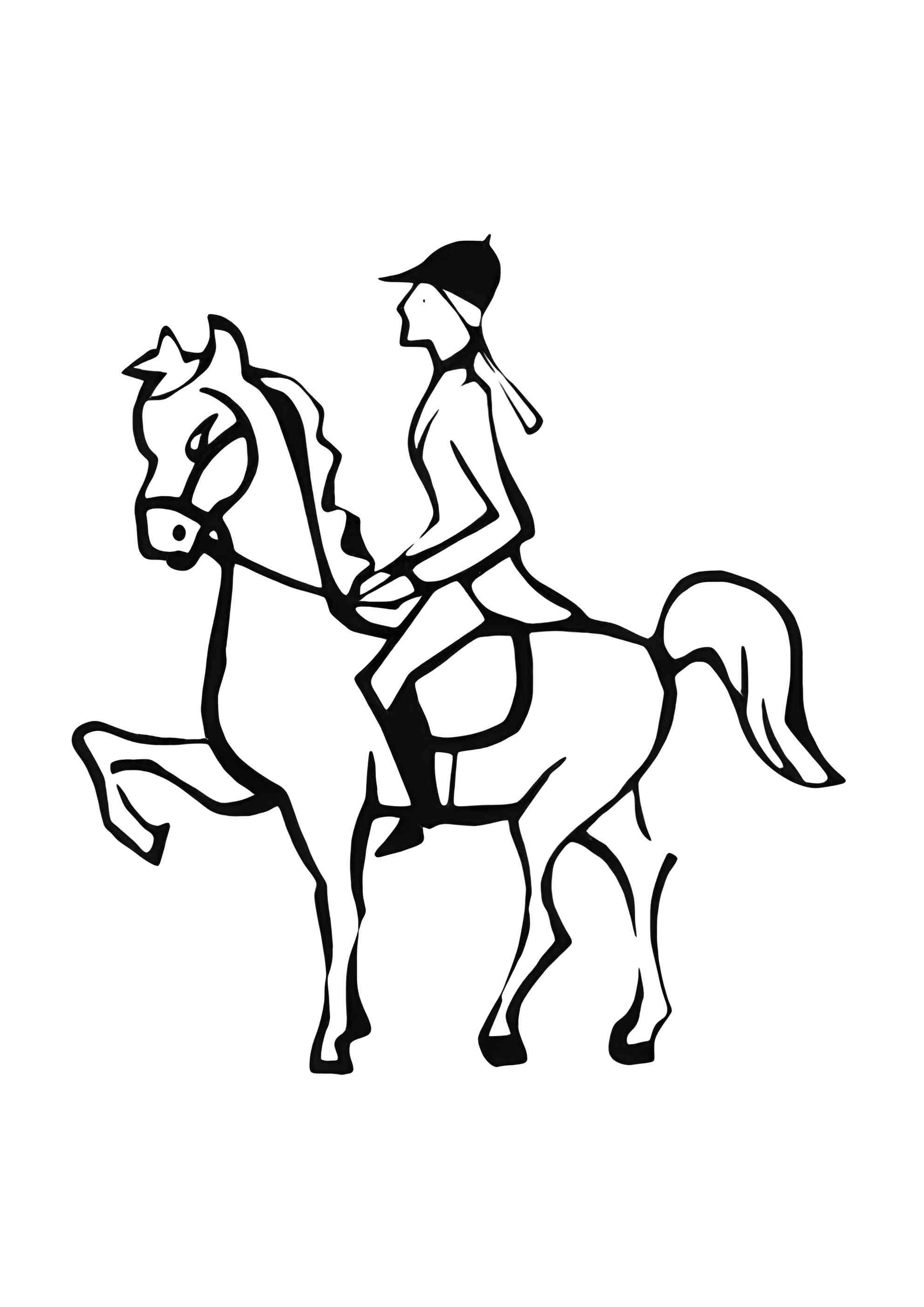 Раскраска Всадница в костюме