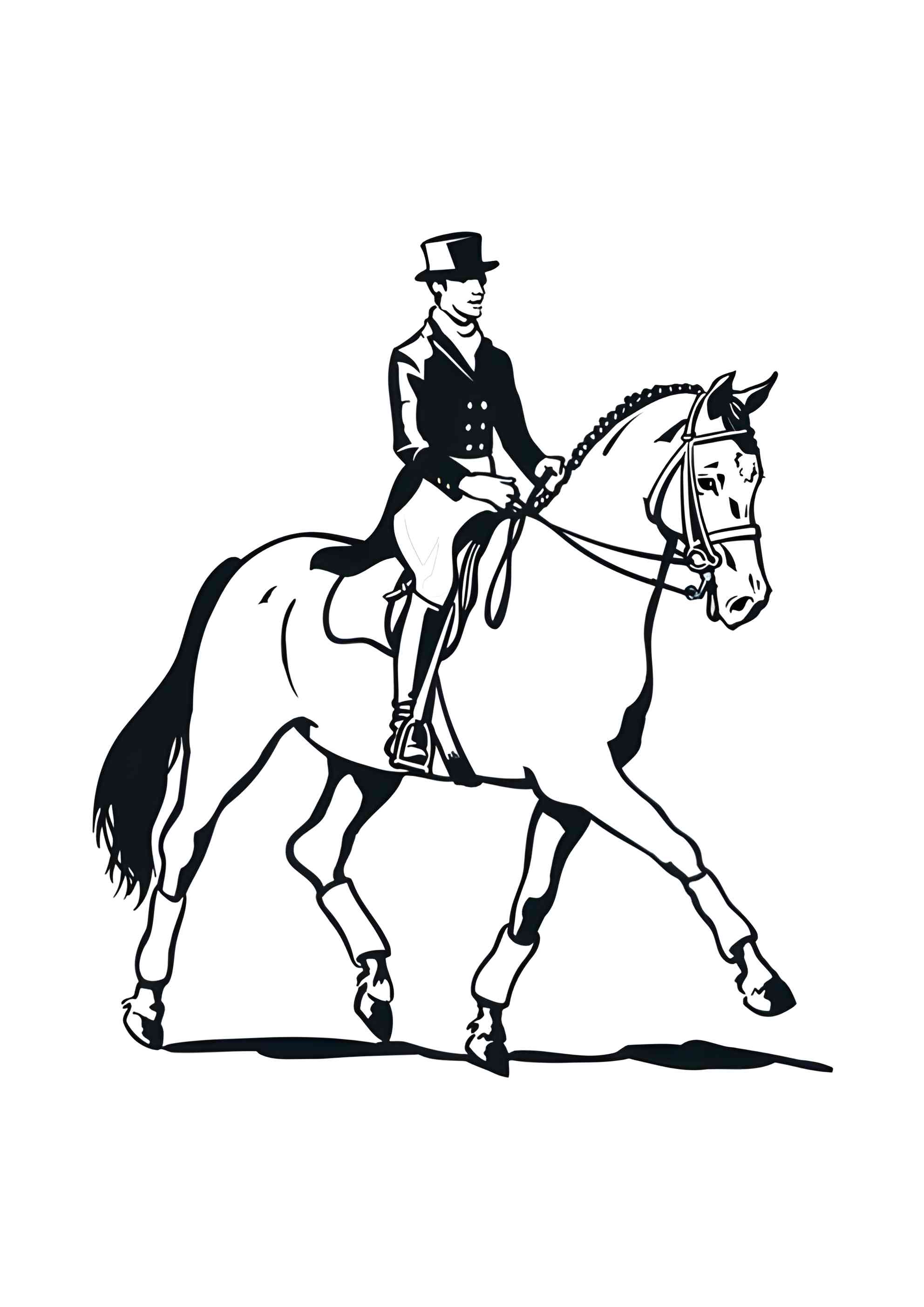 Раскраска Всадник на лошади