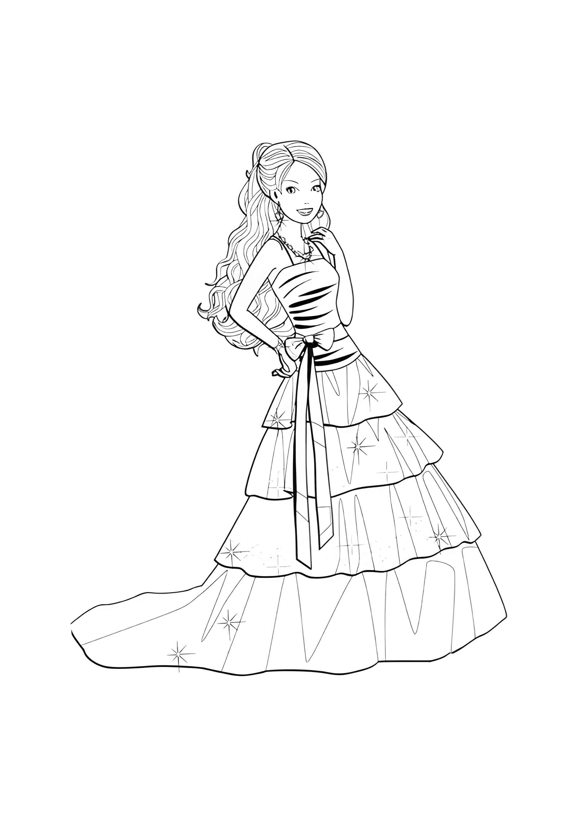 Раскраска Выпускной вечер Барби