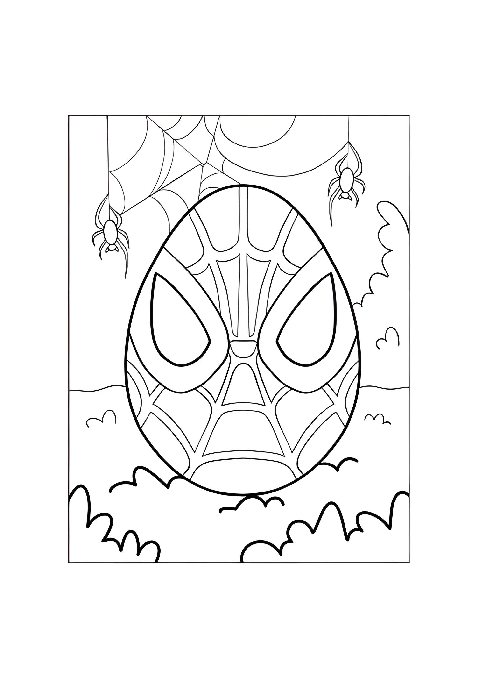 Раскраска Яйцо Человек паук