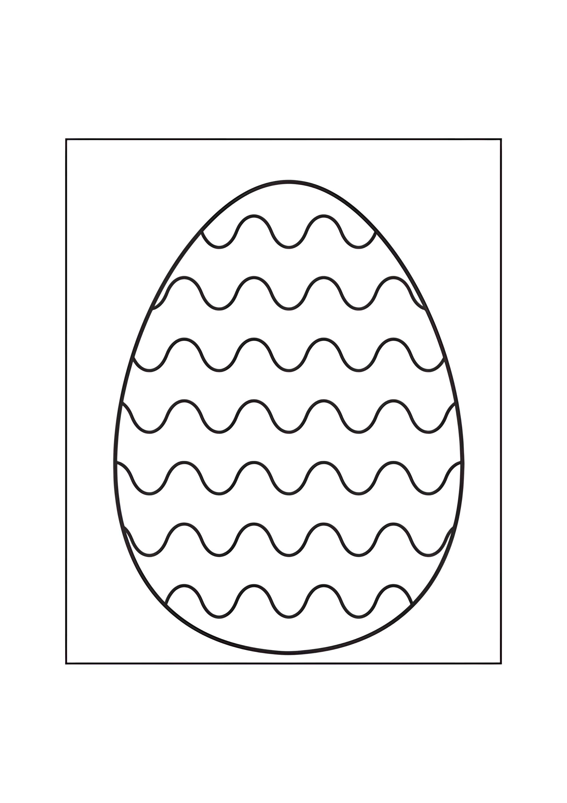 Раскраска Яйцо с волнистыми узорами