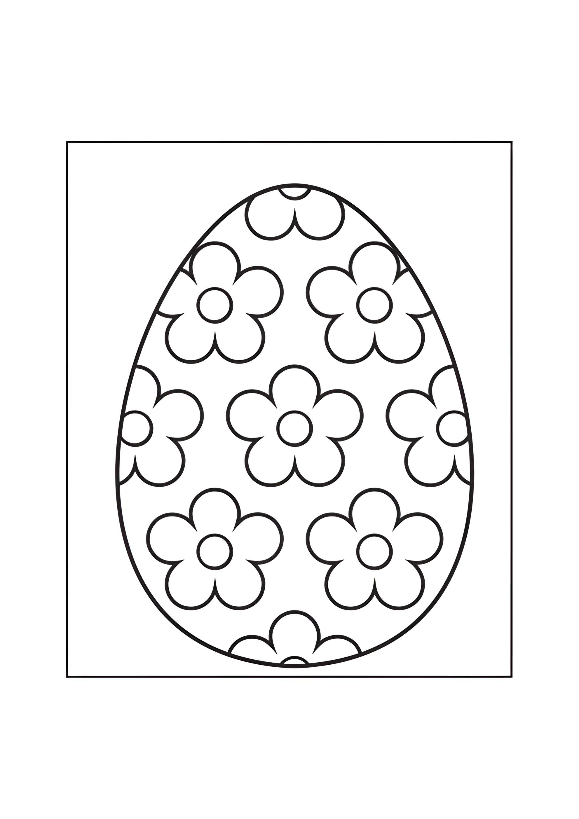 Раскраска Яйцо в цветочек