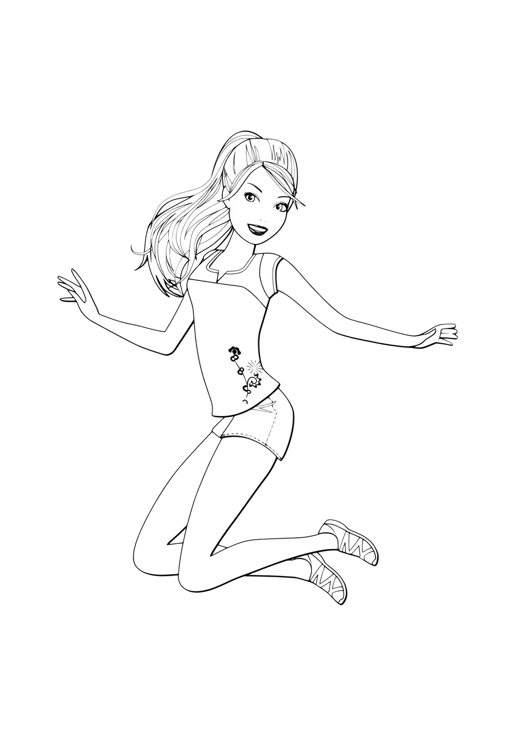 Раскраска Задорная Барби