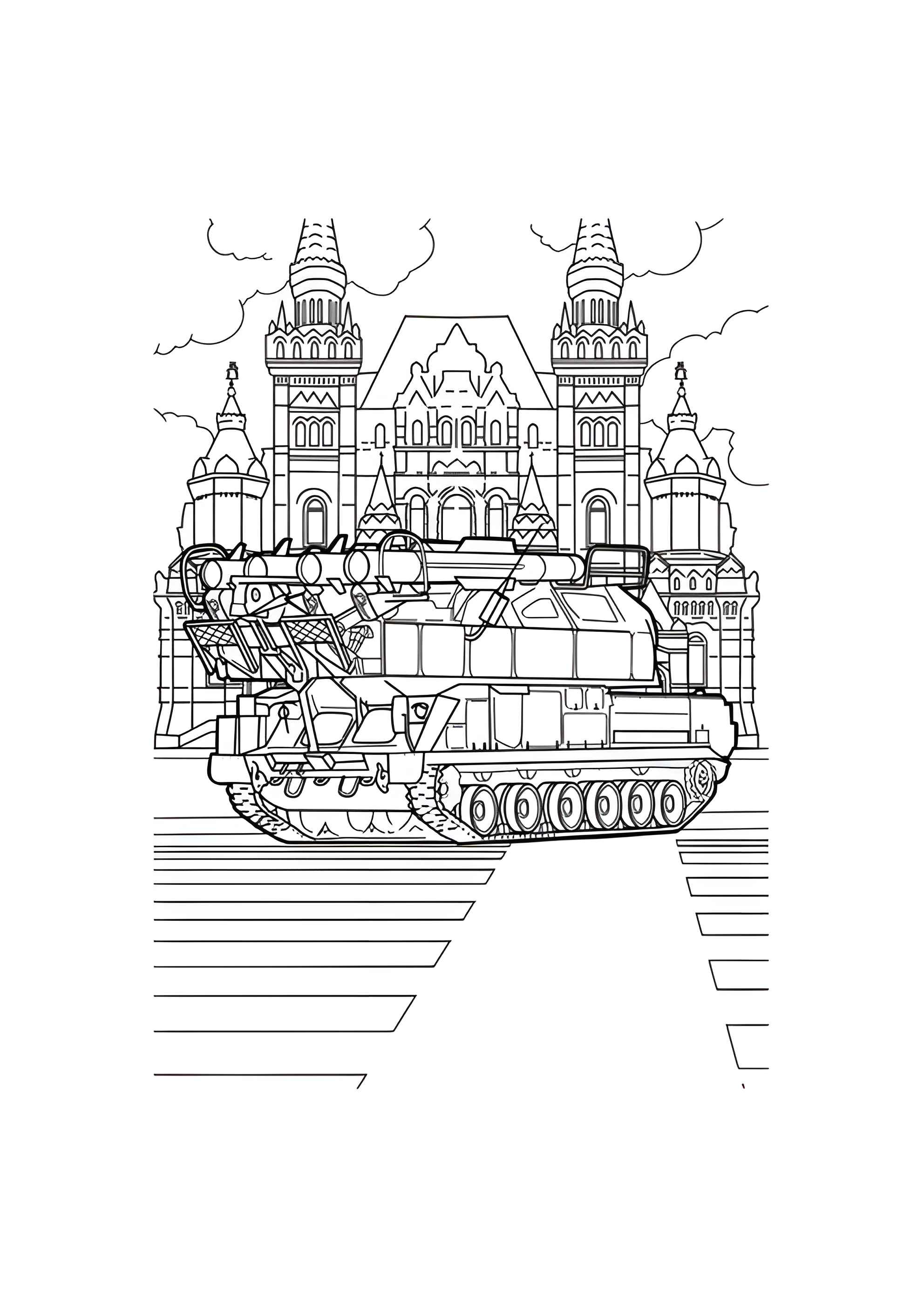 Раскраска Зенитный ракетный комплекс Тор-М2 на 9 мая