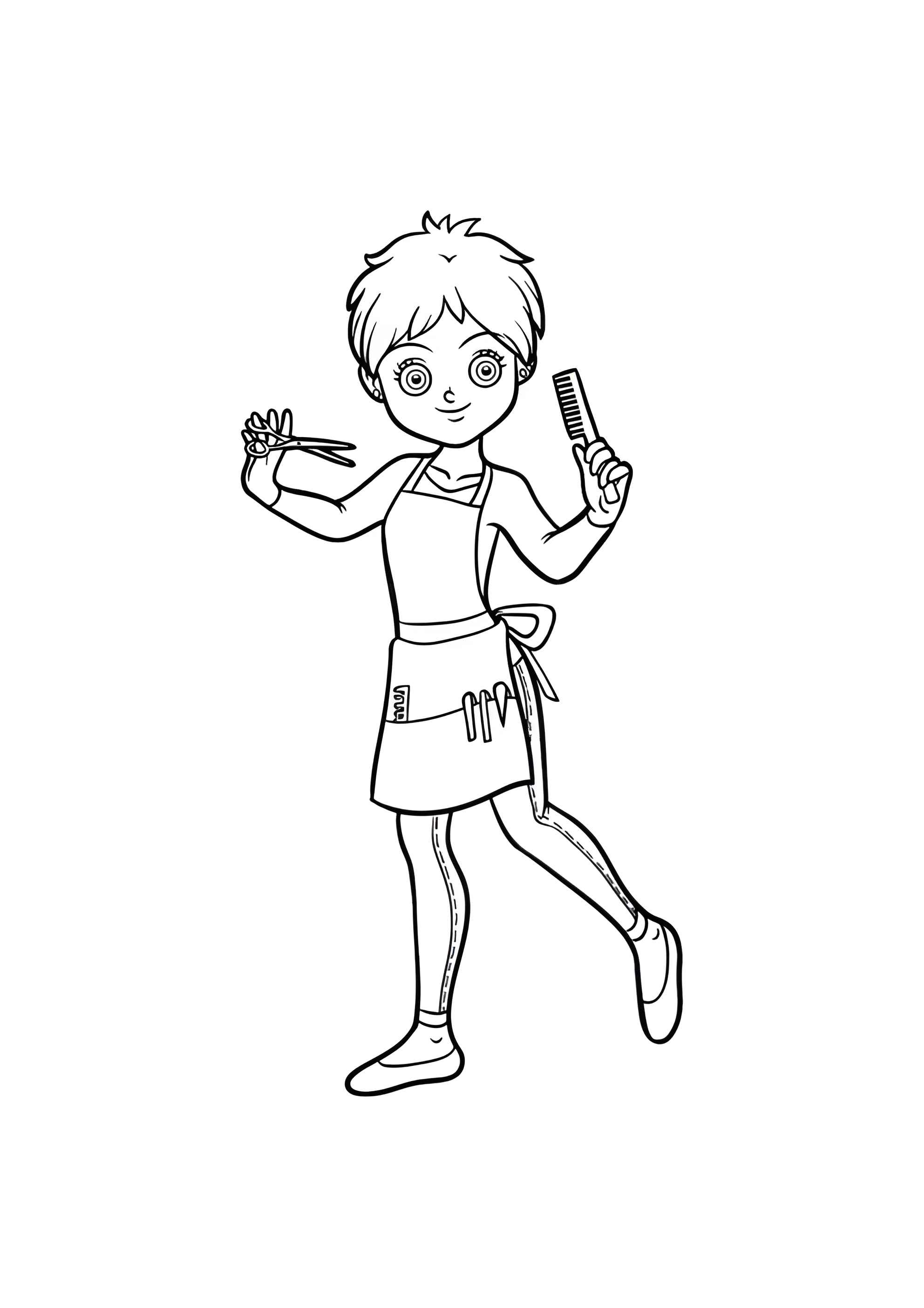 Раскраска Женщина парикмахер