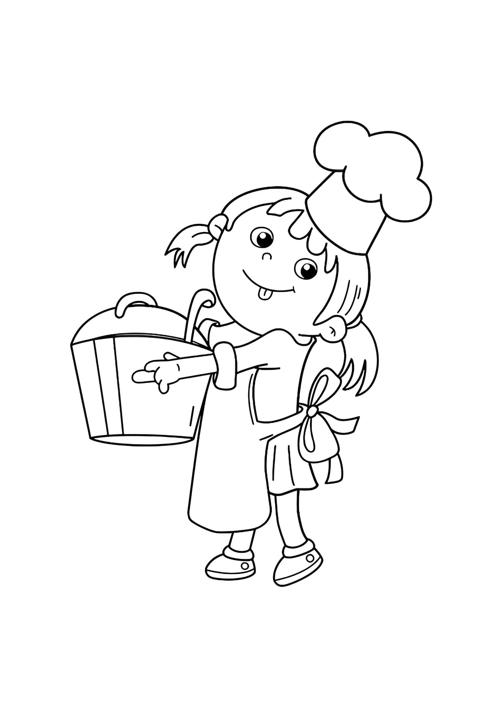 Раскраска Женщина повар