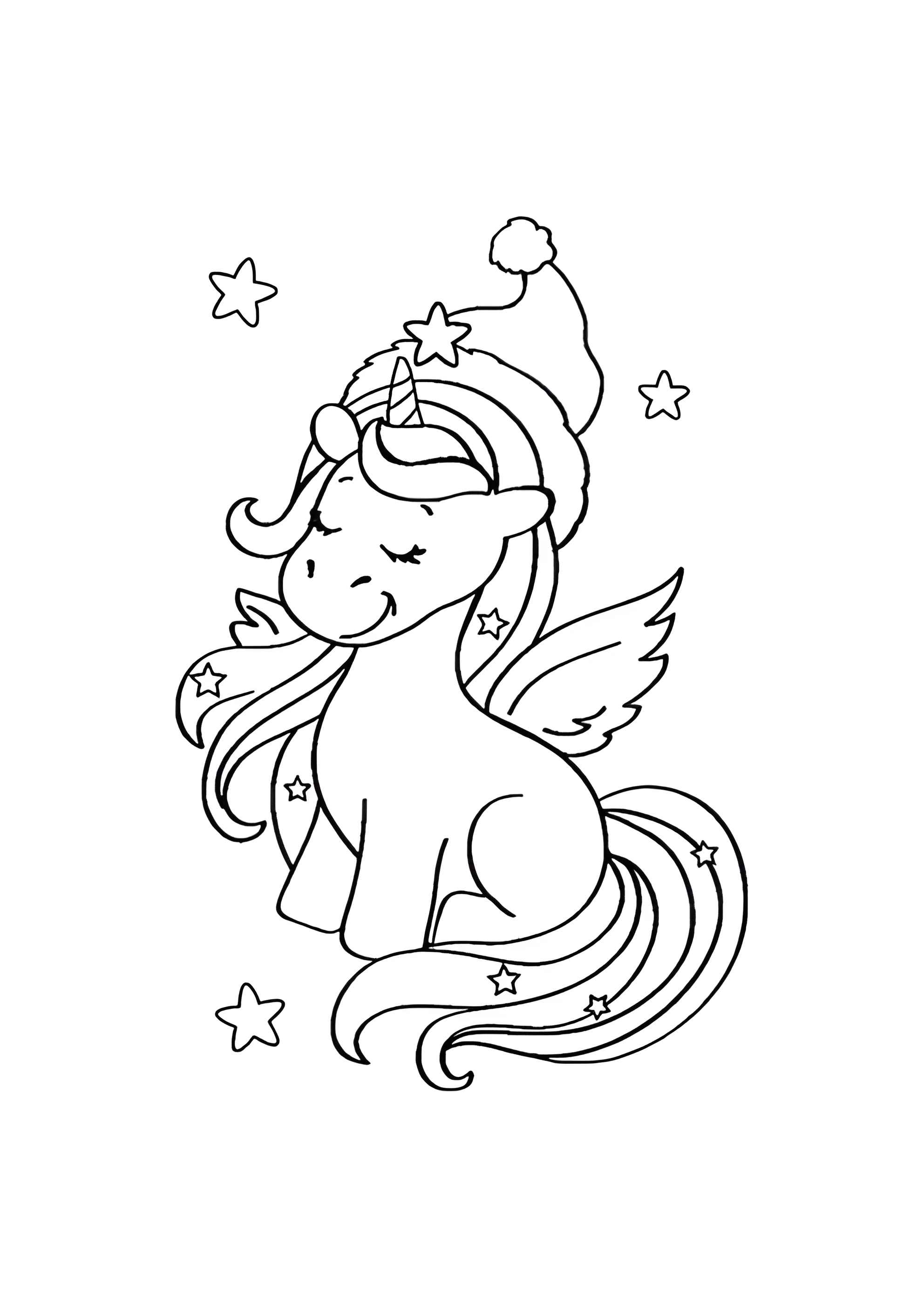 Раскраска Зимний единорожка