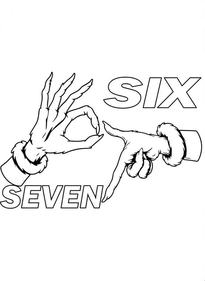 Раскраска Знак Шесть-Семь
