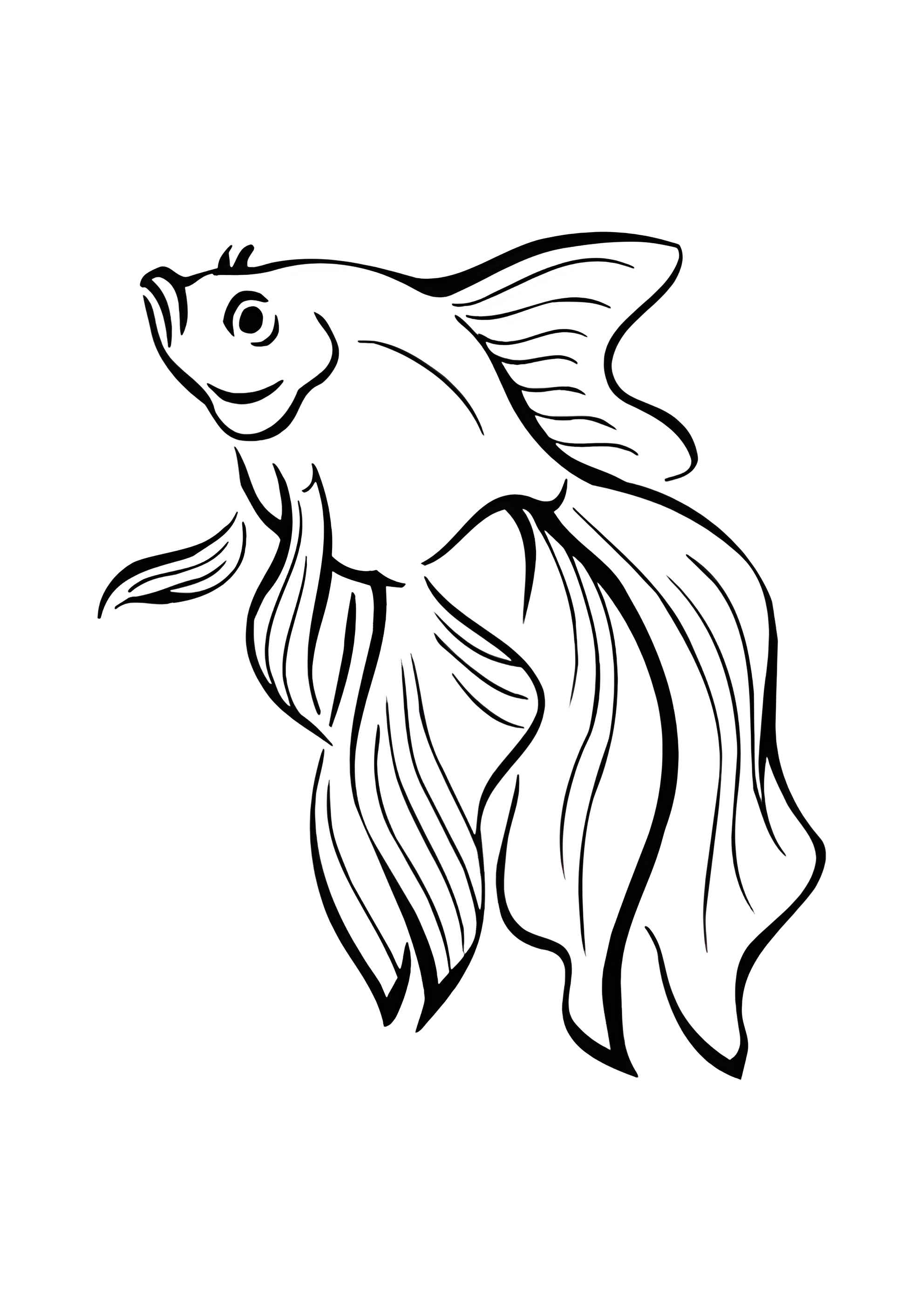 Раскраска Золотая рыбка