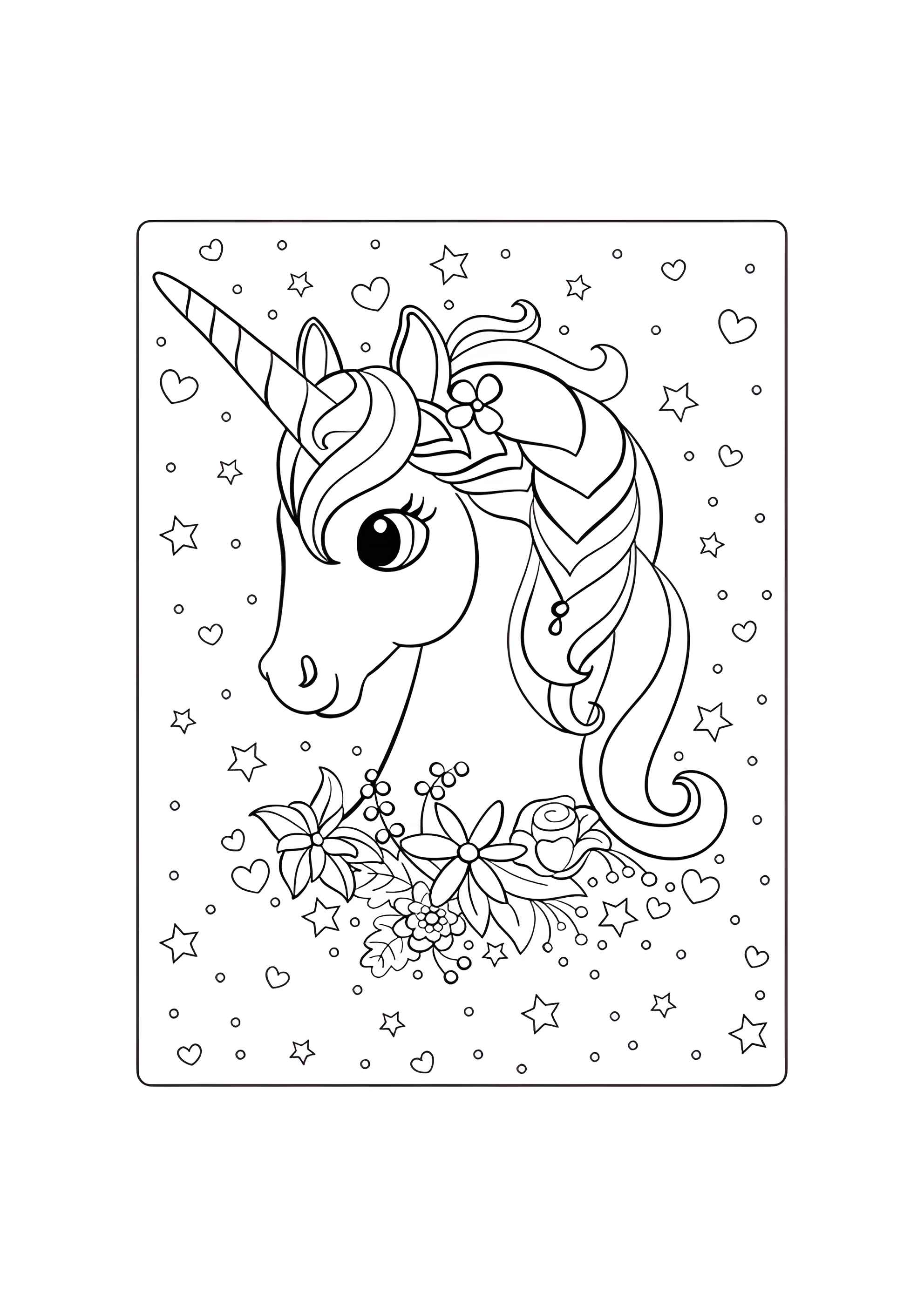 Раскраска Звездно-цветочный единорог