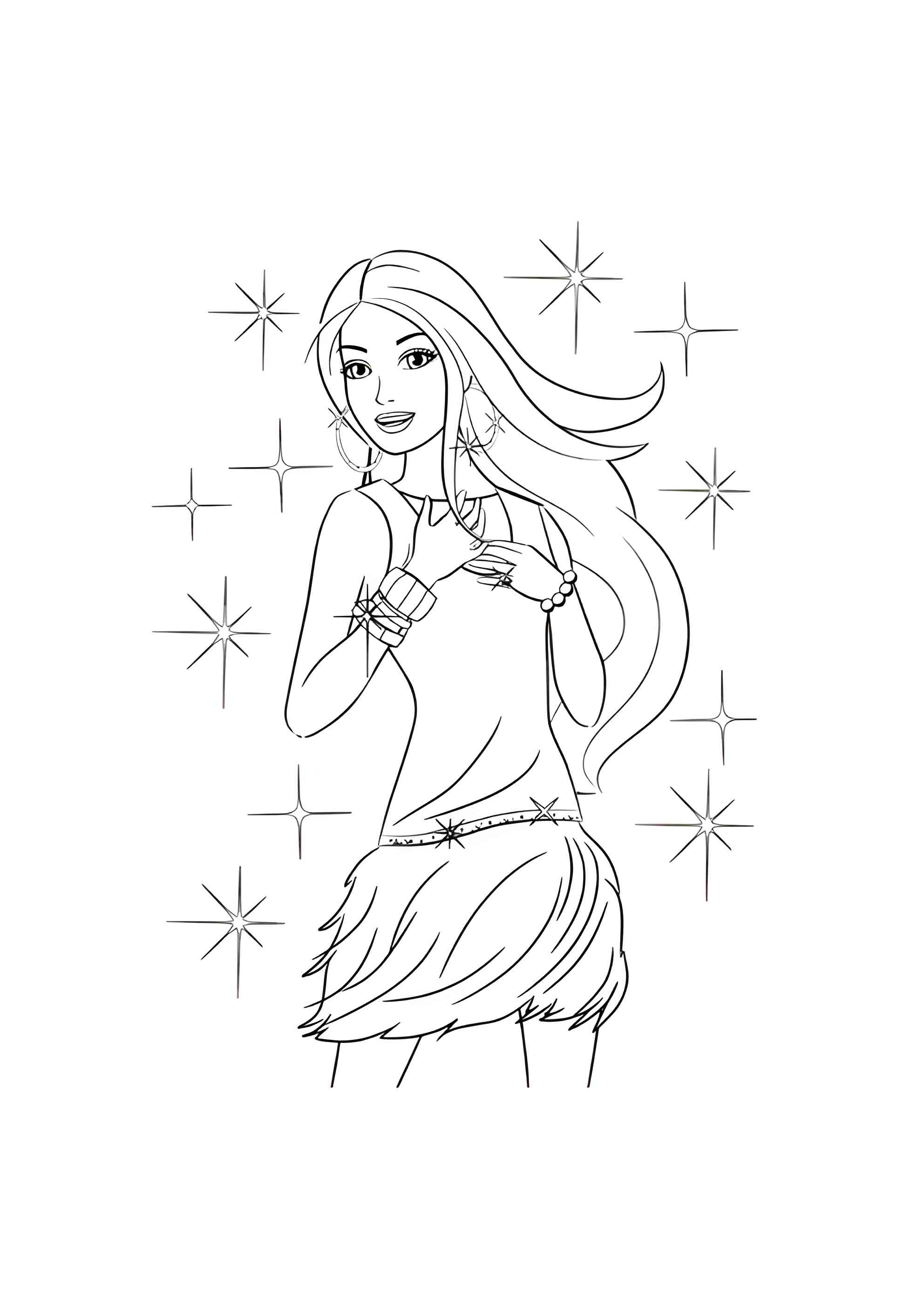 Раскраска Звезды Барби