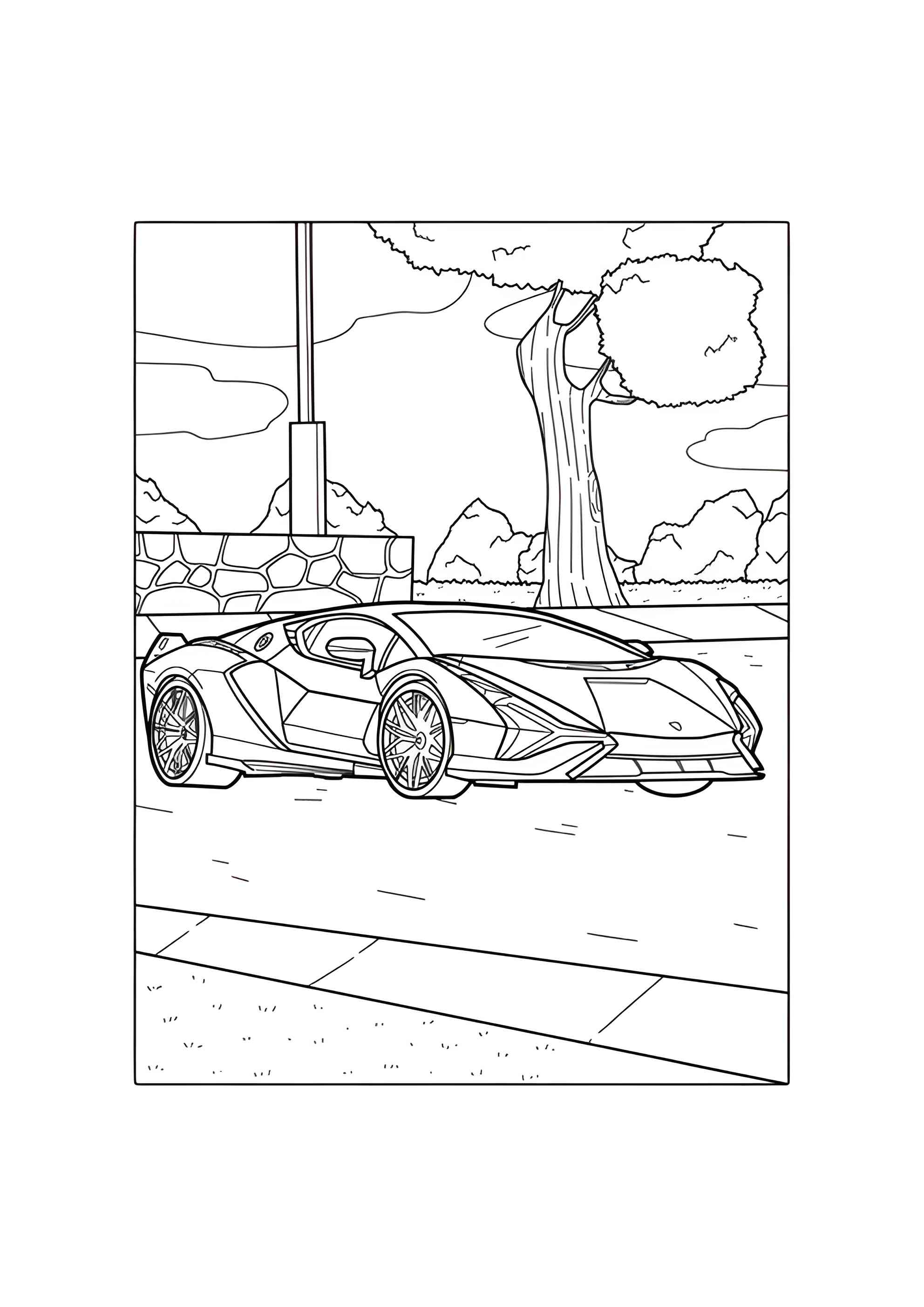 Раскраска Детализированный Ламборгини Aventador