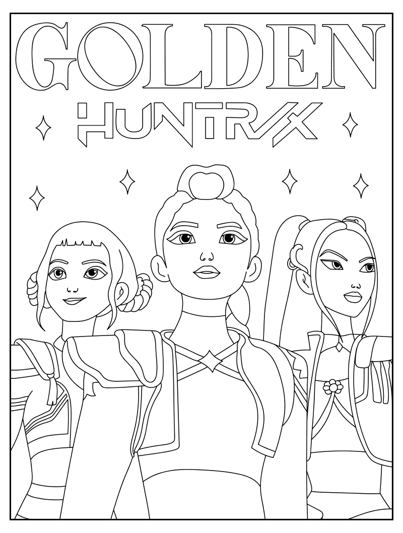 Раскраска Golden в исполнении Huntrix