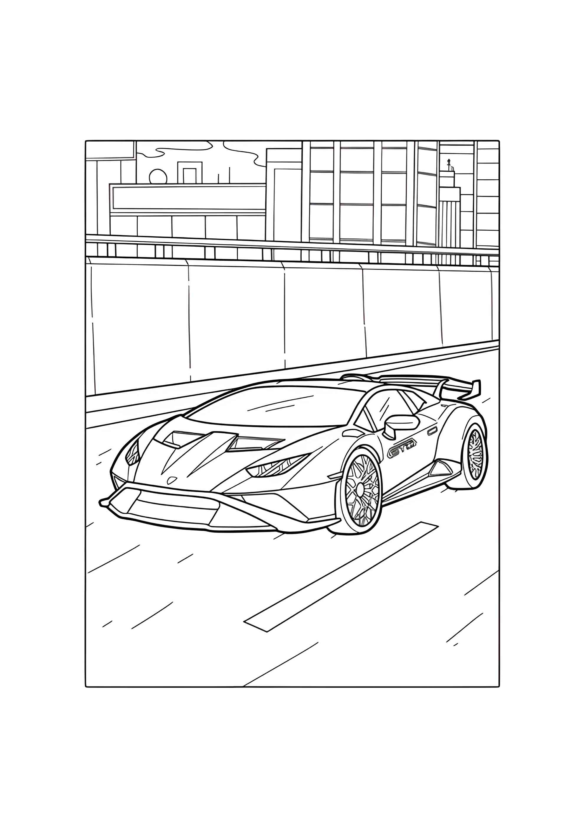 Раскраска Ламборгини Huracan с антикрылом