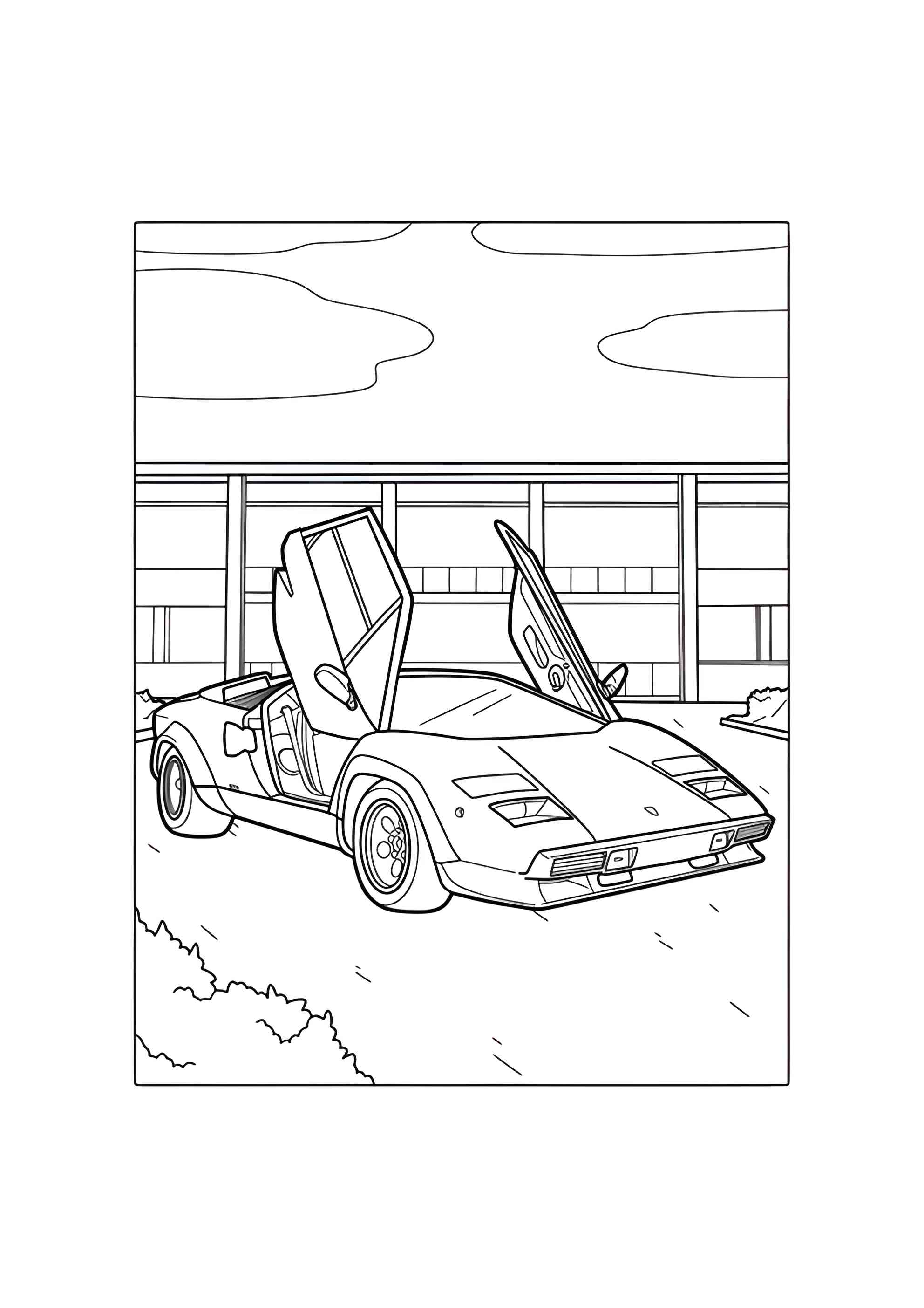Раскраска Винтажный Ламборгини Gallardo
