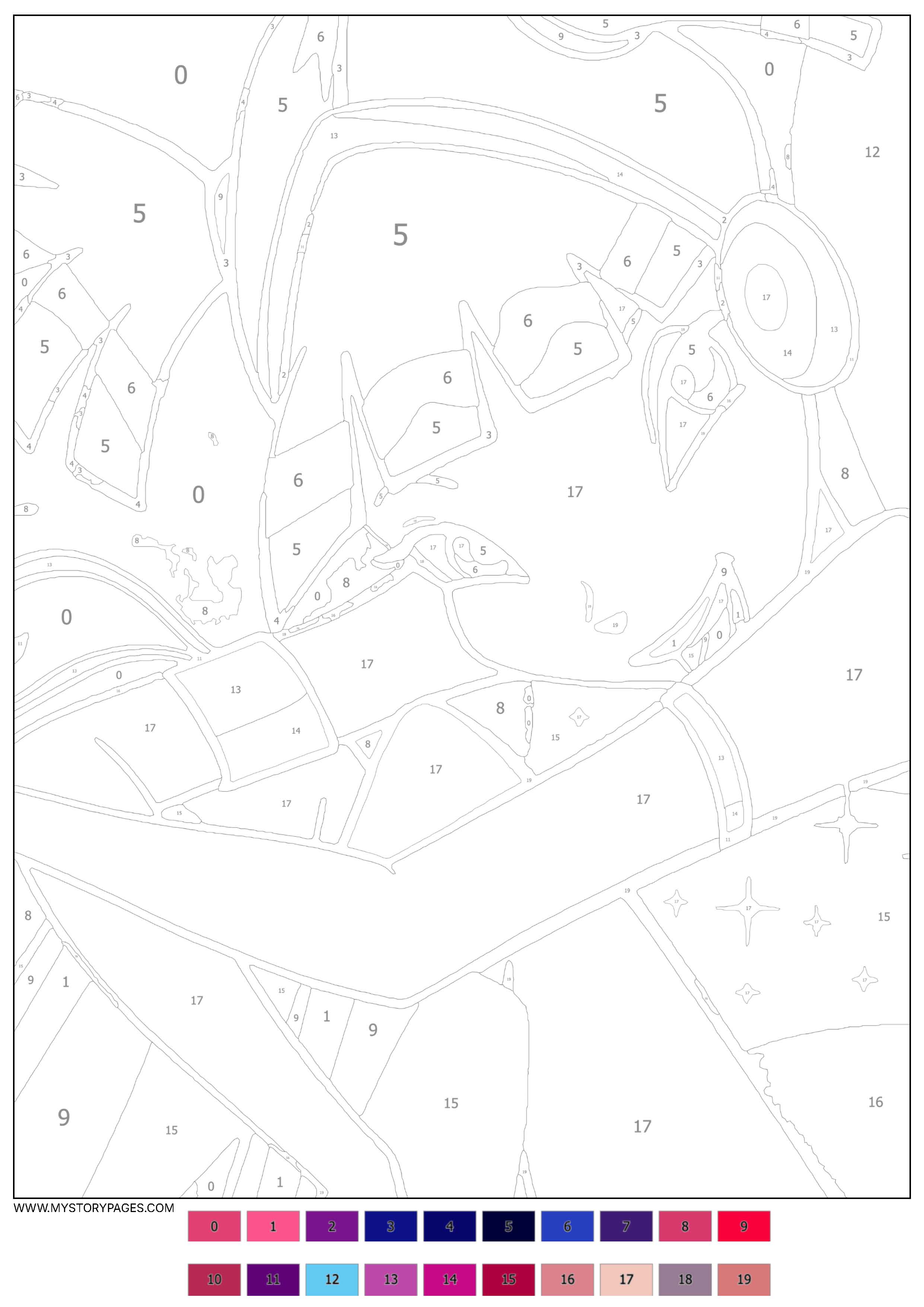 Раскраска Муза по номерам 3
